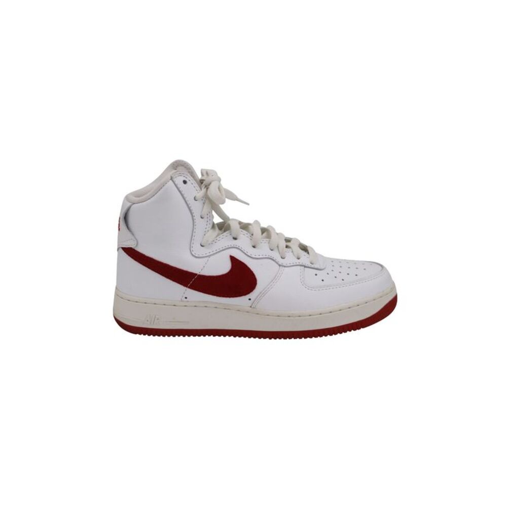 Nike Air Force 1 High 'Nai Ke' Sneakers in White Red Leather